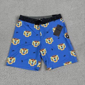 Hurley Phantom Board Shorts Boys Large 27 Blue Bengal Tiger Swim Trunks Stretch